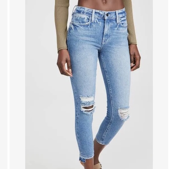 Frame Denim Denim - Frame Denim Le High Skinny Crop Distressed Jeans 25